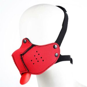 Bozal de Perro de Neopreno Desmontable y Ajustable Rojo 2 Arnés Ajustable de Cuero de Cuerpo Entero - Erotiks | Tienda erótica online