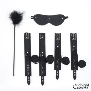 Set Bondage con Esposas, Antifaz y Pluma Estimuladora 3 Kit de Bondage para Principiantes Starters 4 Piezas Rosa - Erotiks | Tienda erótica online